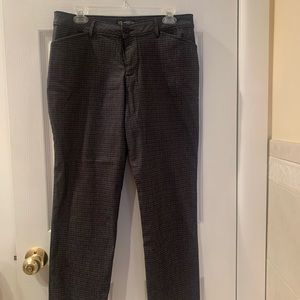 Trousers; womens; black plaid; size 10